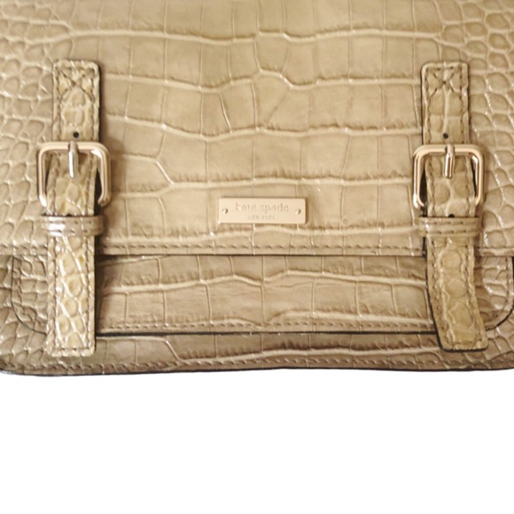 kate spade Essex Scout Cambridge Embossed Tan  Leather Crossbody PXRU2798 - Picture 9 of 16